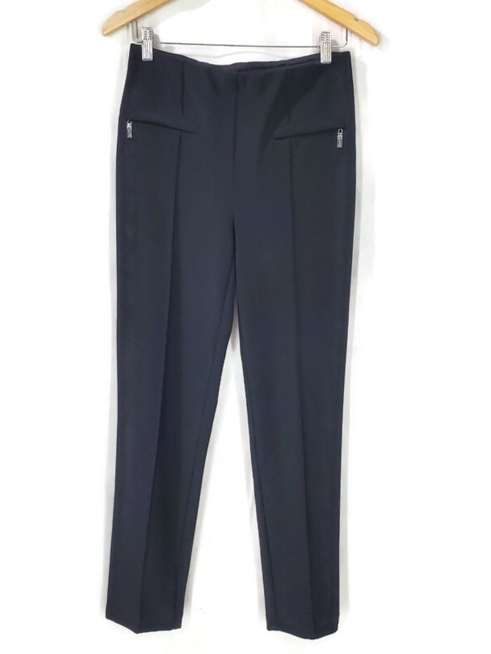 Joseph Ribkoff Black Dress Pants Size 8 Scuba Knit Wrinkle Resistant Front Seam